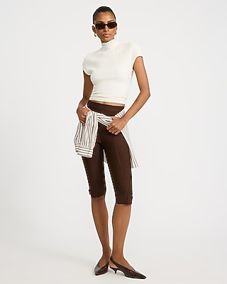 Stretch Bandage Mid Rise Capri Pant