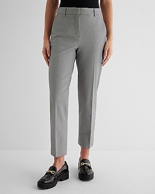 Editor Super High Waisted Houndstooth Straight Ankle Pant