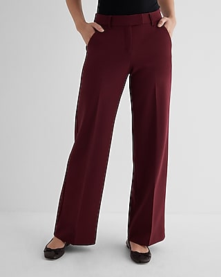 Editor Mid Rise Relaxed Trouser Pant Red Women's 6