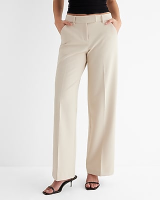 Editor Mid Rise Relaxed Trouser Pant Neutral Women's 8 Long