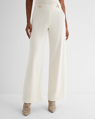 High Waisted Novelty Button Side Tab Trouser Pant