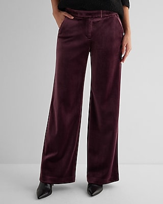 Editor Mid Rise Velvet Relaxed Trouser Pant