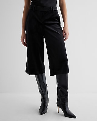 High Waisted Velvet Gaucho Pant