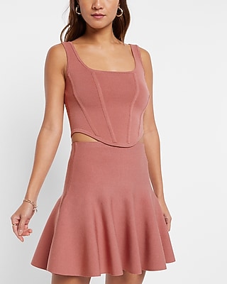 Bodycon Super High Waisted Ruffle Mini Sweater Skirt