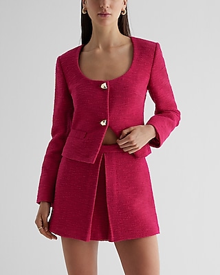 Super High Waisted Tweed Mini Skort