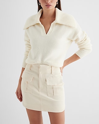 High Waisted Utility Mini Skirt