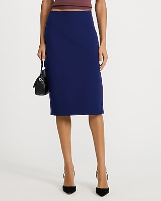 High Waisted Midi Skirt in Studio Stretch Twill