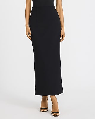 High Waisted Column Maxi Skirt in Studio Stretch Twill