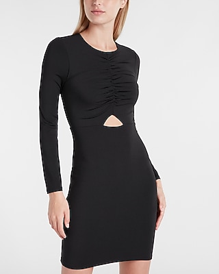 Versatile Bodycon Cutout Ruched Bodice Mini Dress