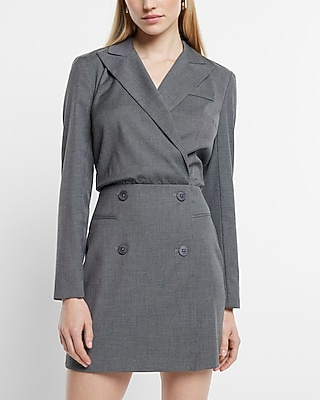 Work Double Breasted Wrap Mini Blazer Dress