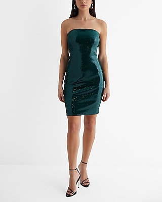 Date Night,Cocktail & Party Bodycon Sequin Strapless Mini  Dress