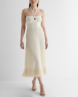 Cocktail Halter Ribbed Keyhole Sweater Beach Dress/Party Dress by Express