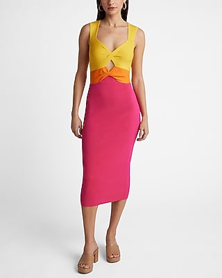 Home | Express Vacation,Bridal Shower Body Contour Color Block Cutout Midi Sweater  Dress Multi-Color Women's M at Plaza Las Americas in San Juan, PR