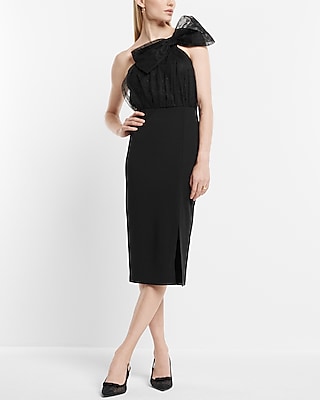 Mesh Cocktail Party Dress With a Bow(s) by Express