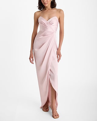 Strapless Slit Cocktail Satin Evening Dress/Party Dress by Express