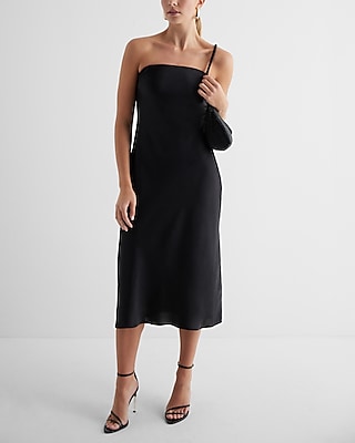 Cocktail & Party,Date Night Satin Strapless Midi Slip Dress