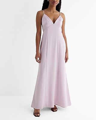Cocktail & Party Satin V-Neck Empire Waist Maxi Slip Dress