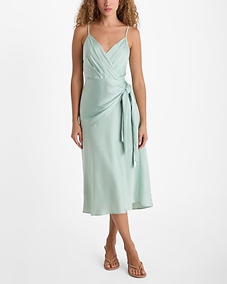 V-neck Sleeveless Spaghetti Strap Cocktail Satin Party Dress/Wedding Dress by Express