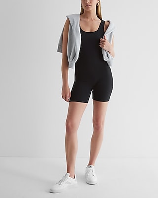 Casual Bodycon Compression Scoop Neck Stretch Romper