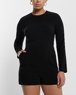 Casual Crew Neck Long Sleeve Romper