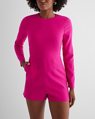 Cocktail & Party Crew Neck Long Sleeve Romper