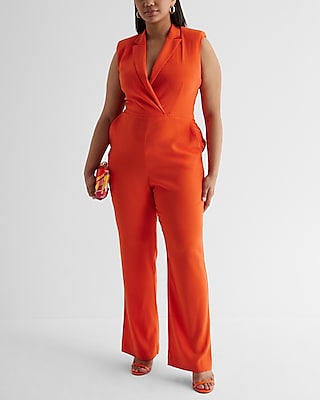 Work Sleeveless Blazer Jumpsuit