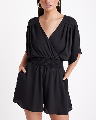 Date Night,Casual V-Neck Cover-up Sleeve Surplice Romper