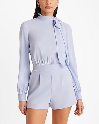 Long Sleeves Self Tie Pocketed Romper/Jumpsuit