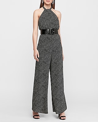 black halter jumpsuit petite