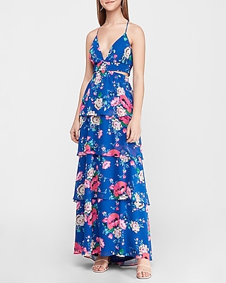 express blue floral maxi dress