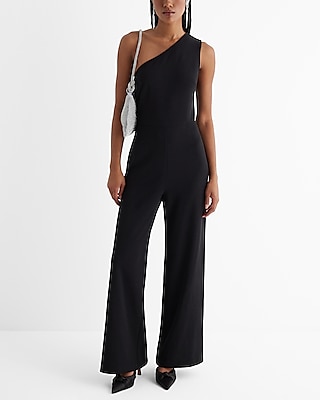 Cocktail & Party One Shoulder Wide Leg Palazzo Jumpsuit