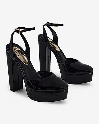 Rounded Toe Platform Pumps