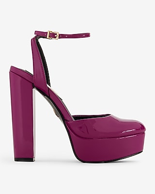 Rounded Toe Platform Pumps Pink Women's 6