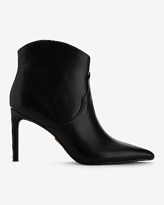 Pointed Toe Thin Heeled Booties Black Women's 6.5