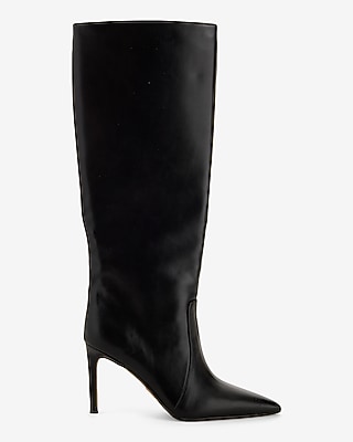 Pointed Toe Thin Heeled Tall Boots Black Women's 6