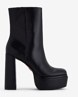Platform Heeled Ankle Boots