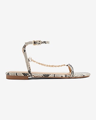 Chain Strap Flat Sandals