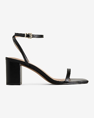 Block Mid Heeled Sandals Black Women's 7