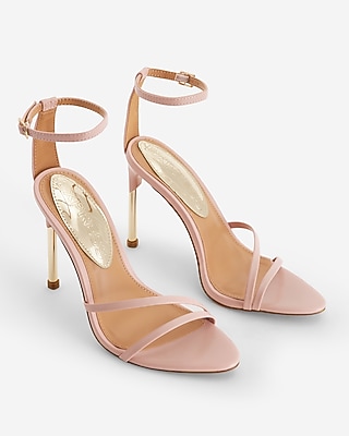 Strappy Gold Thin Heeled Sandals