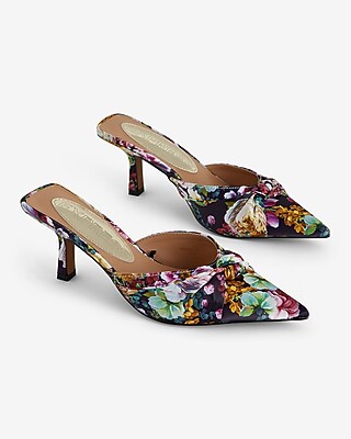 Floral Twist Upper Pointed Toe Mule