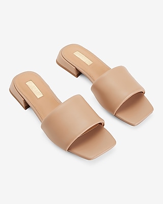 Faux Leather Slide Sandal