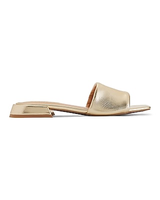 Thick Strap Flat Sandals Gold Women's