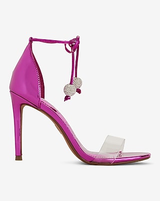 Brian Atwood X Express Rhinestone Ball Lace Up Heeled Sandals