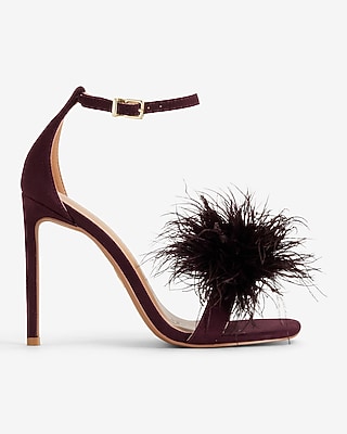 Feather Toe Heeled Sandals Light Pink Women's 8.5