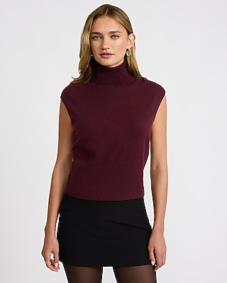 Skimming Turtleneck Cap Sleeve Sweater in Airy Soft