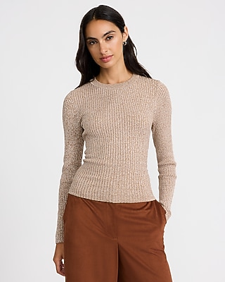Fitted Ribbed Crew Neck Sweater in Silky Soft