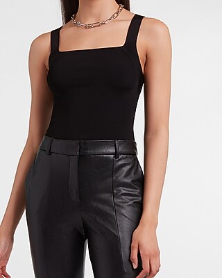 Bodycon Square Neck Cami Sweater Black Women's S