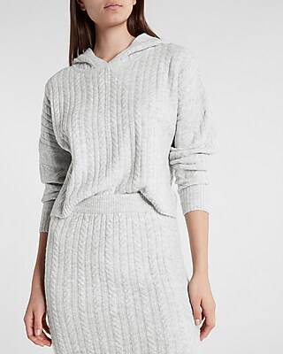 Cable Knit Hooded Sweater