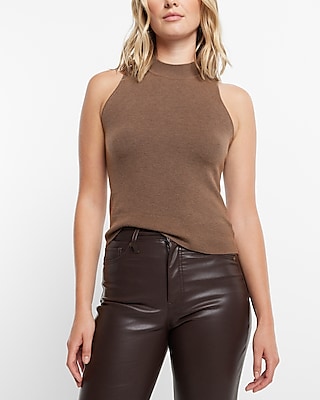 Ultra Soft Mock Neck Sleeveless Sweater Tank