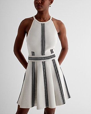 Printed Halter Neck Sweater Tank